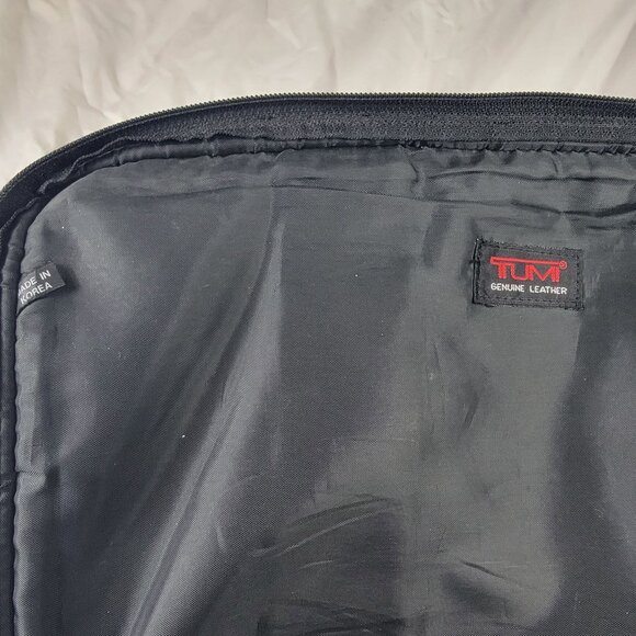 Tumi Alpha Black Leather Expandable Organizer Briefcase Bag - Picture 7 of 9